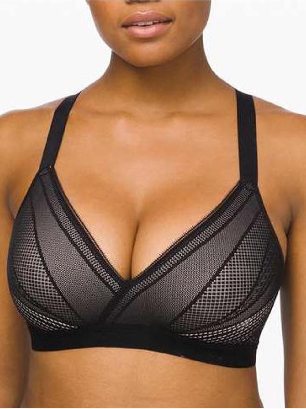 Lululemon awake to lace 32c Black Mesh Wireless Bralette sports bra